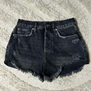 Free People Distressed Denim Shorts